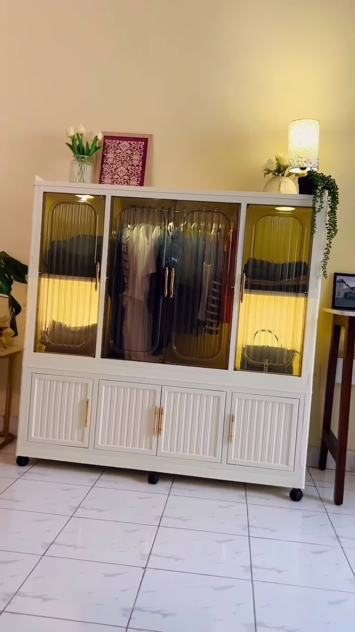 Modern Arched Fluted-Door Modular Storage Wardrobe - Image 5