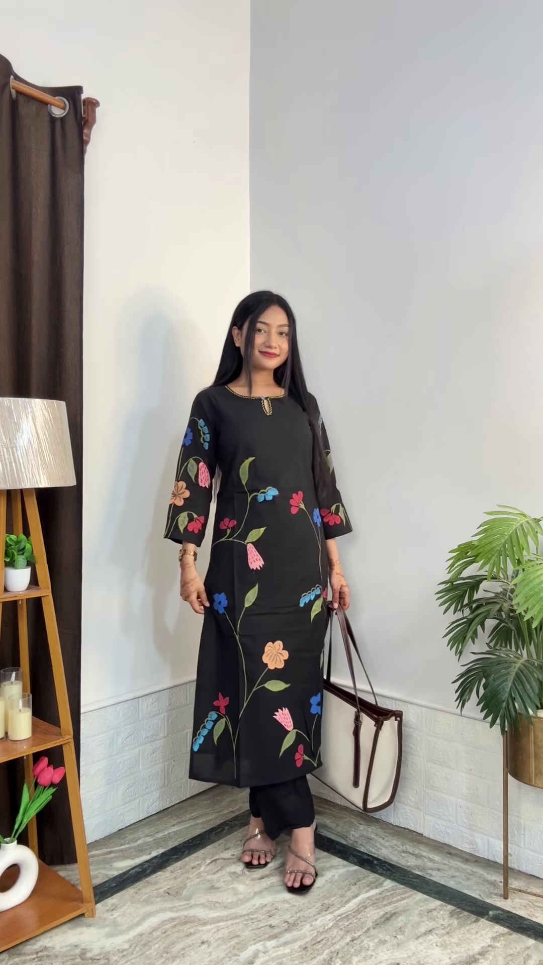 Artisanal Floral Kurta and Trouser Set Collection - Image 4