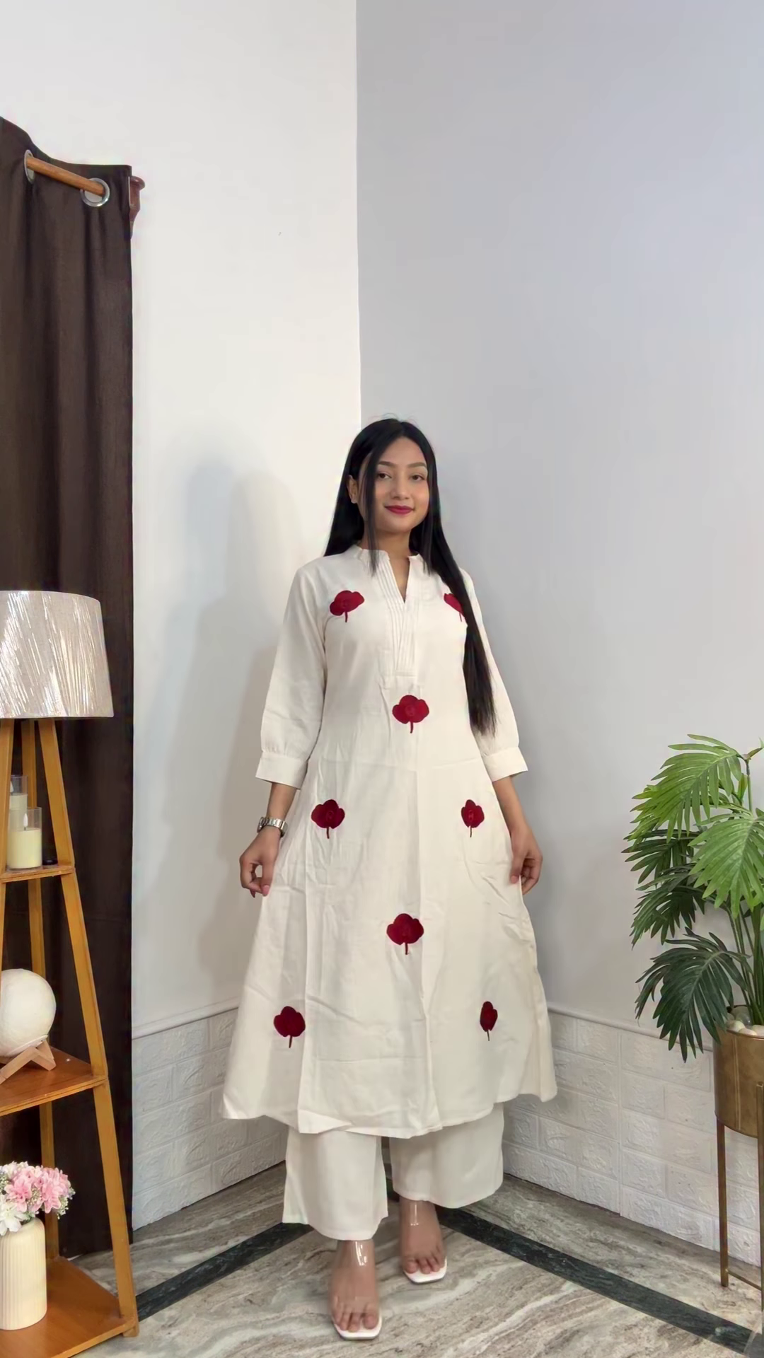 Artisanal Floral Kurta and Trouser Set Collection - Image 12