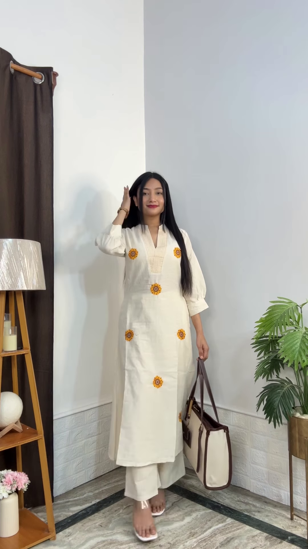 Artisanal Floral Kurta and Trouser Set Collection - Image 9