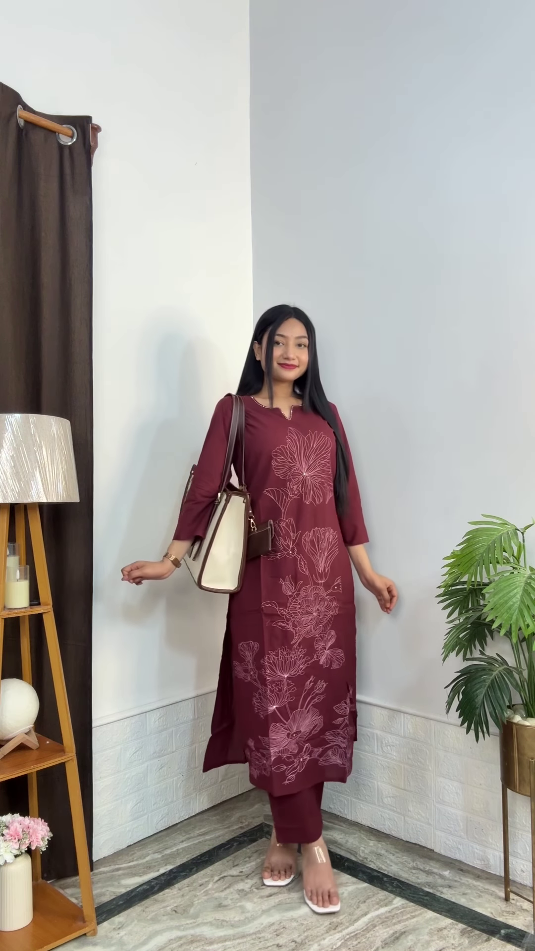 Artisanal Floral Kurta and Trouser Set Collection - Image 8