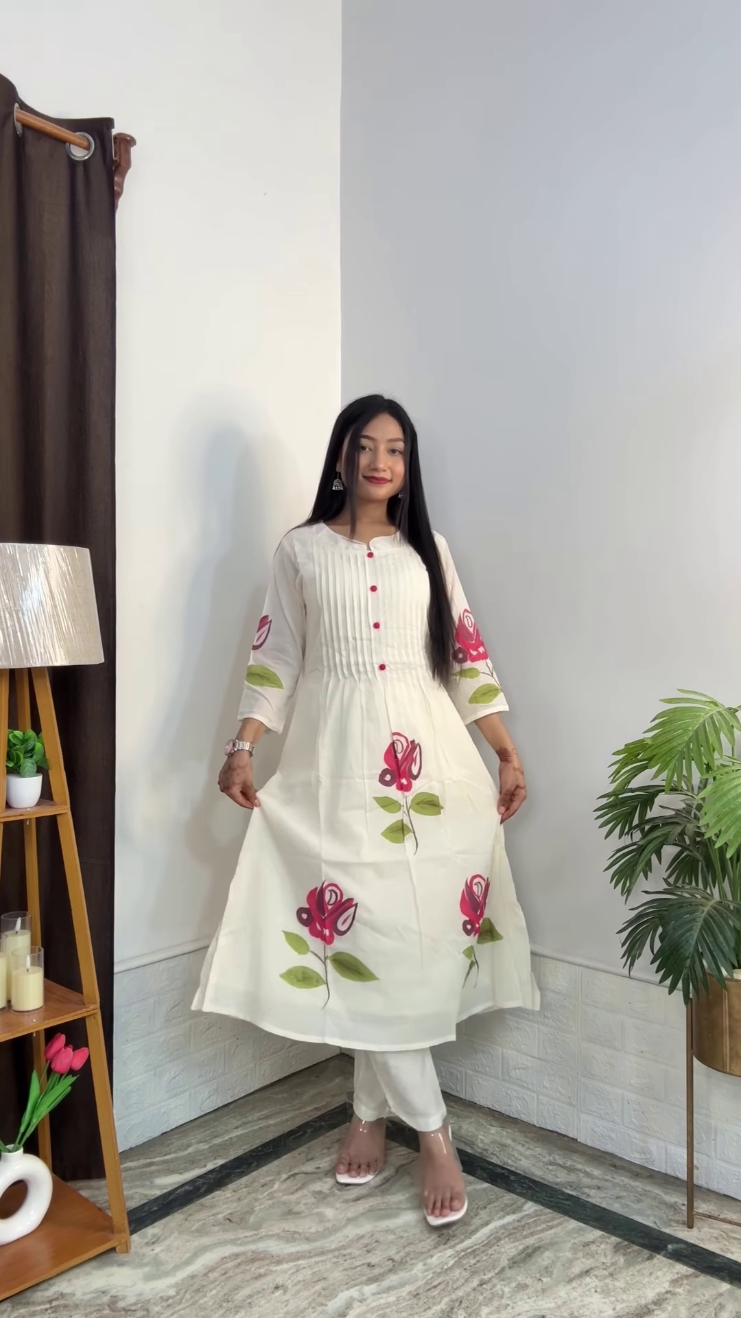 Artisanal Floral Kurta and Trouser Set Collection - Image 6